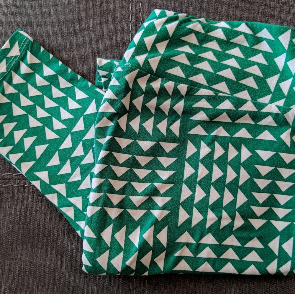 Lularoe Green/White OS Leggings